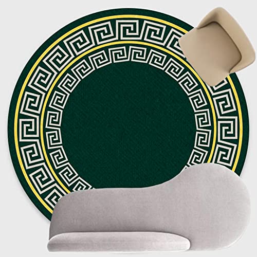 Tapis rond doux vert moderne de 130 cm idéal pour sublimer le salon