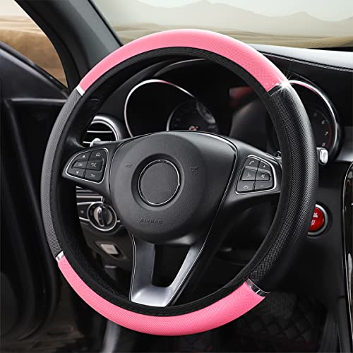 Car Steering Wheel Cover, Non-Slip, Elastic, Steering Wheel Cover For Men And Women, Universal Fit 15 Inches Cars, Vehicles, Suvs (Pink) #TOP14