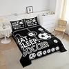 Feelyou Full Size Soccer Comforter Set Boys Girls Football Bedding Set for Kids Teens Toddler Black White Duvet Set Soccer Ball Game Quilt Set 3Pcs #2
