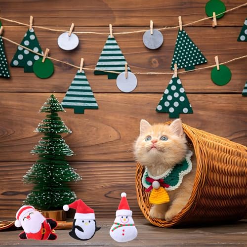 Lezevn 3pcs Christmas Catnip Toys Snowman Santa Claus Penguin Cartoon Kitten Teething Interactive Toy Xmas Cat Chew Bite Toys for Indoor Cats — photo 3
