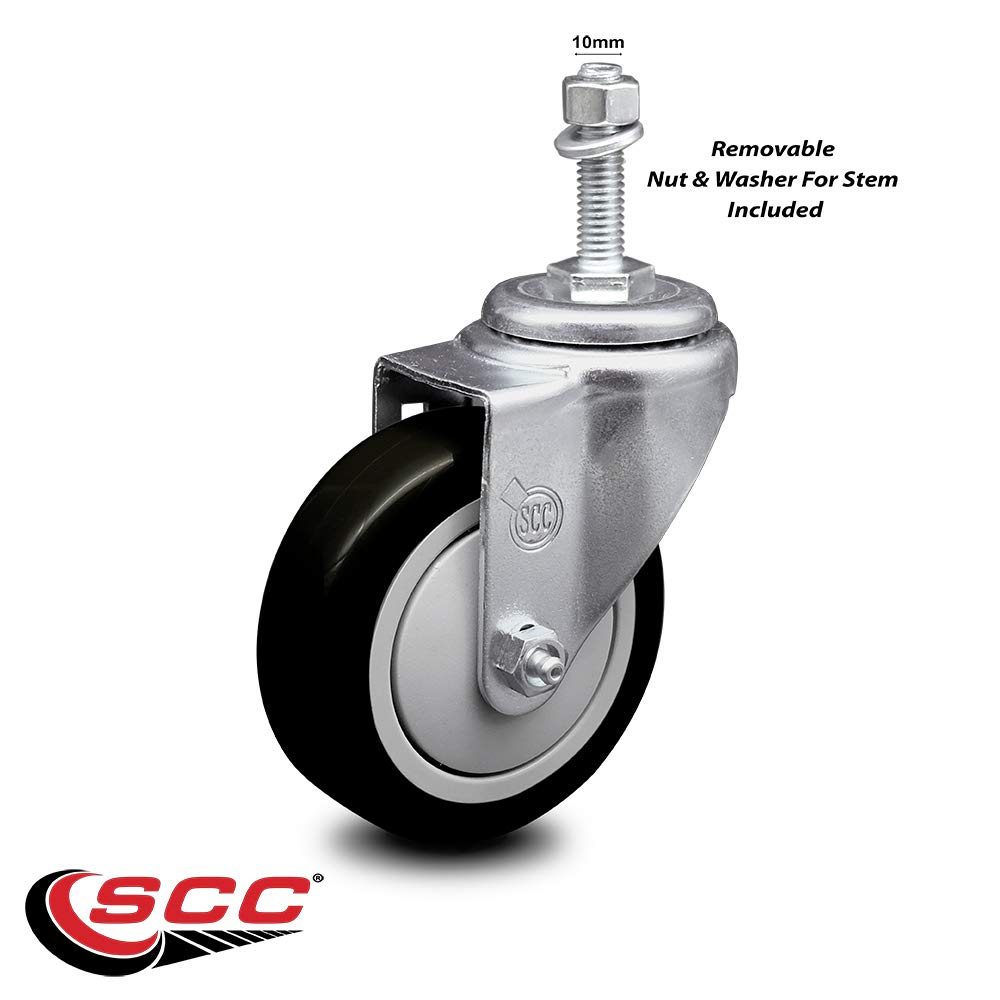 Polyurethane Swivel Threaded Stem Caster w/4
