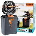 WESTTREE Portable Misting Fan, Large Rechargeable Battery Powered Mist Fan, Long Lasting Runtime, 3 Nozzles Mister Design, Portable Fan for Home Patio Camping Outdoor mist Daily Cooling fan