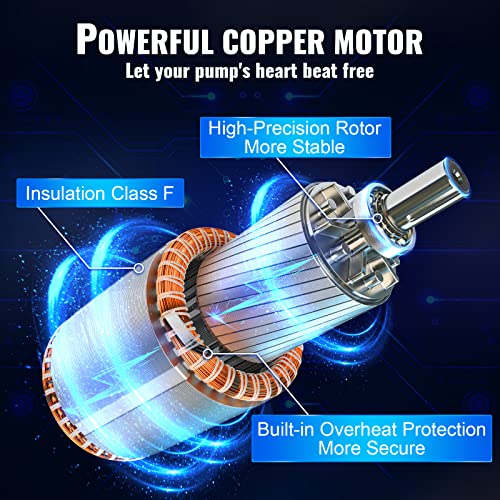 vevor deep well submersible pump 1hp 115v60hz 37gpm flow 207ft head with 33ft electric cord 434 stainless steel water pump for industrial irrigationamphome use ip68 waterproof grade