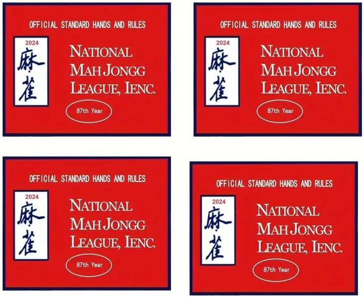 Giociiol Mahjong Card 2024, 4PC Mahjong Card Official Standard Hand and Rules Mahjong Card Large Print Mahjong Scorecard