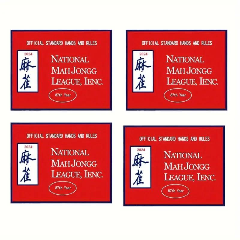 Giociiol Mahjong Card 2024, 4PC Mahjong Card Official Standard Hand and Rules Mahjong Card Large Print Mahjong Scorecard