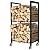 Lilybud--lily Firewood Rack Indoor Fireplace Log Holder with Wheels, 2 Tier Fire Wood Holder Outdoor Small Firewood Storage Rack Log Storage Stacker Stand for Patio, Fire Pit