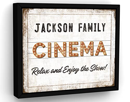 Pretty Perfect Studio Custom Cinema Movie Sign For Home Theater, Family Movie Night Media Game Room Decorations 10"X12" #TOP2