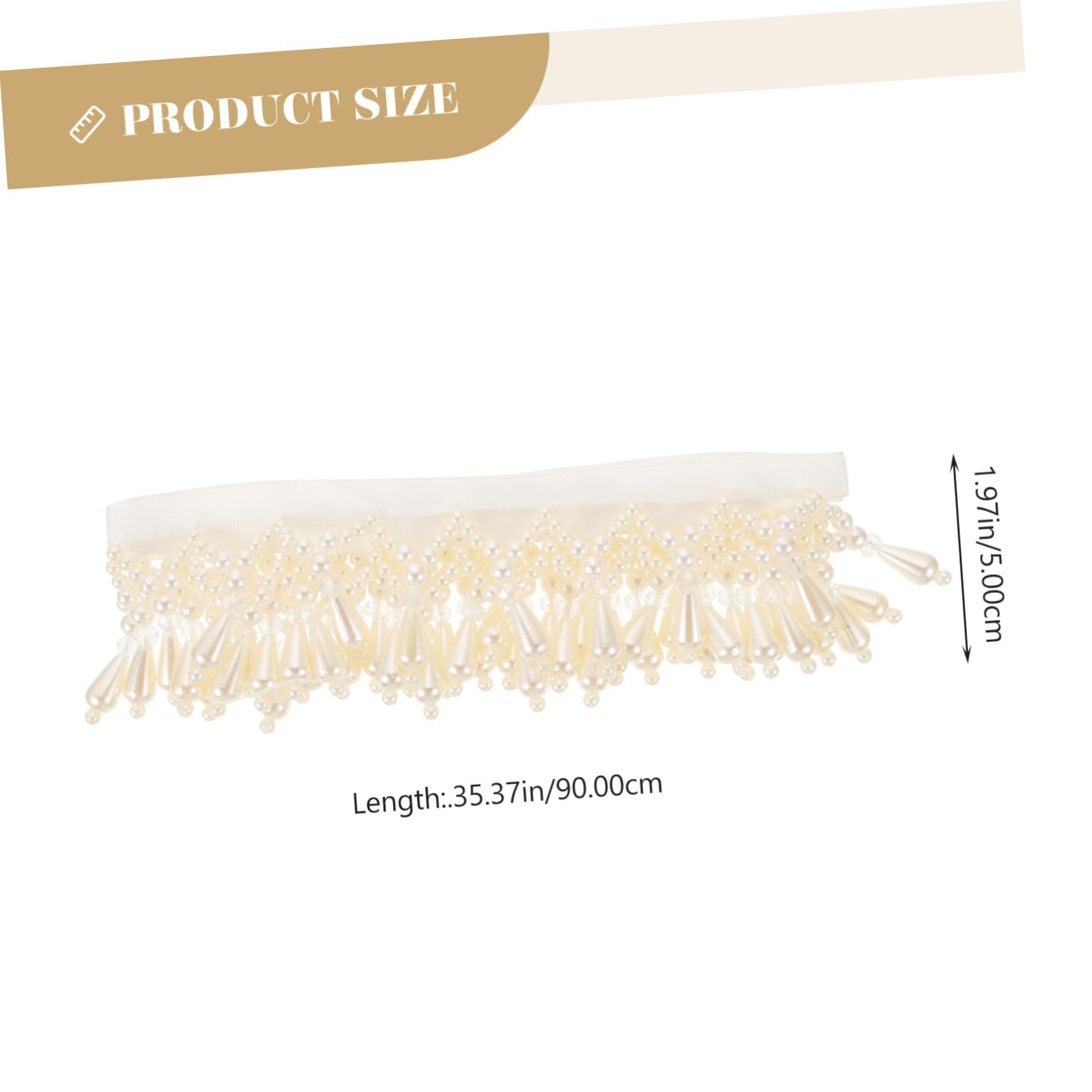 Beatifufu Pearl Trim for Craft Making Elegant Pearl Tassel Skirt Ribbon for Clothing Decoration for Accessories Bridal Headpieces and Bracelets
