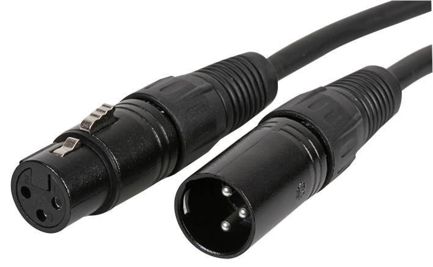 Pulse PLS00292 3 Pin XLR Male to XLR Female Microphone Lead, 1m, Black, 1 m