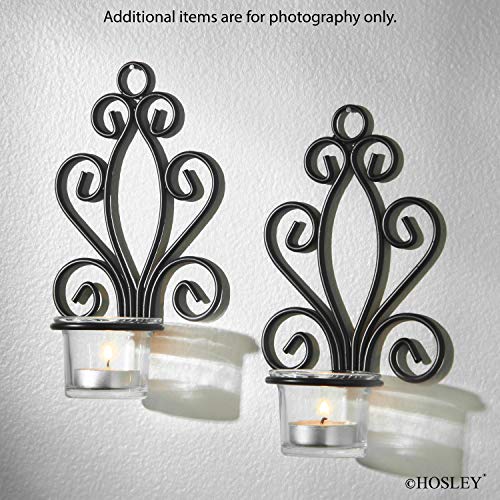 Hosley Set Of 2 Iron Angel Wall Sconce Tea Light Candle Sconces 7.68 Inches High Ideal Gift For Spa Settings Aromatherapy Wedding Led Votive Candle Gardens Hand Made By Artisans O3 #TOP5