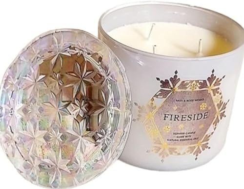 Fireside Candle Tapa de cristal de edición limitada Vela de 3 mechas de 145 onzas