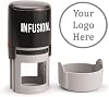 Infusion Custom Logo Round Self-Inking Rubber Stamp 2 Diameter, Gray
