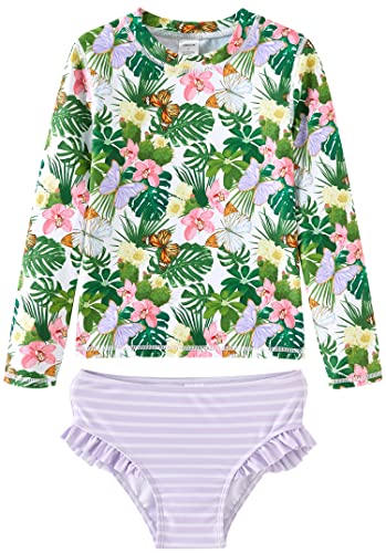 Image of UMELOK Toddler and Little Girls Rash Guard Sets with Bikini Bottom Swimwear