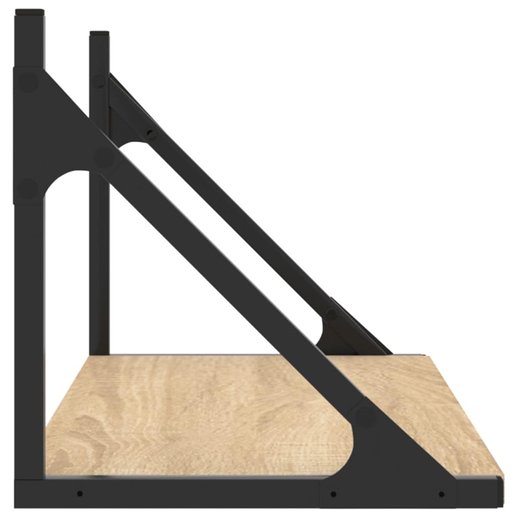 vidaXL Mensole Parete 2pz Rovere Sonoma 60x25x25,5cm Legno Multistrato