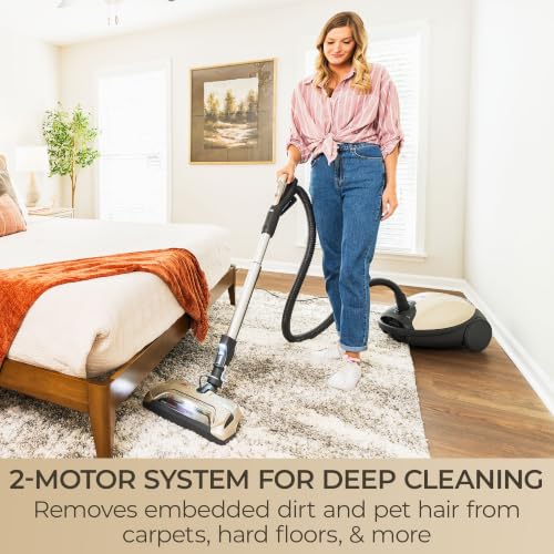 Image of Kenmore Elite Ultra Plush 700 Series Bagged Canister Vacuum | 2-Motor System, Powerful Suction, HEPA Filter, Pet PowerMate for Pet Hair, Thick Carpet, Hard Floors, Stairs and More - 81714