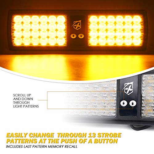 Amber LED Visor Strobe Flashing Lights Interior
