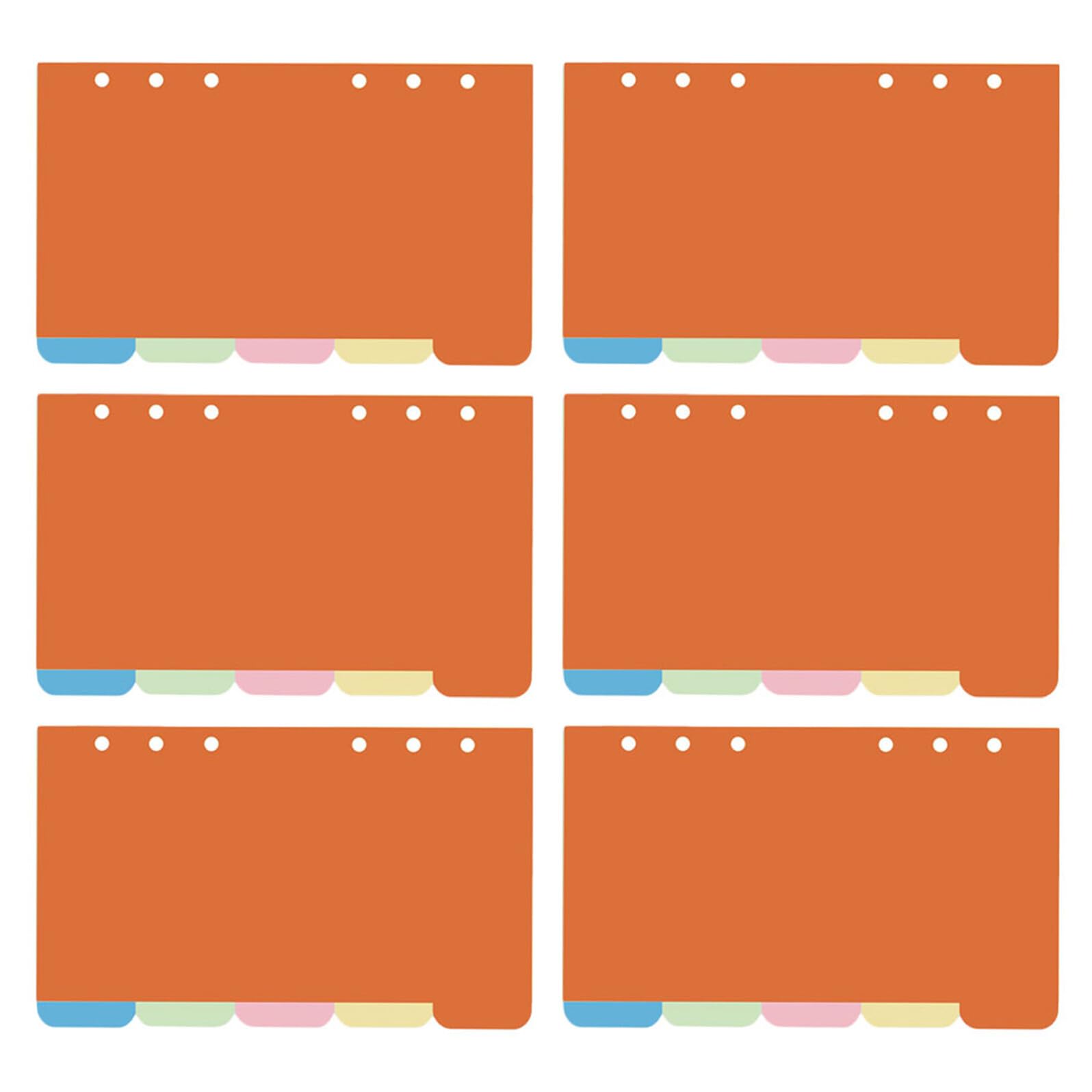 WOONEKY Separadores de Carpeta B5 con Pestañas Papel Colorido en 5 Colores 40 Unidades Hojas Sueltas Reutilizables para Organización Escolar y Oficina