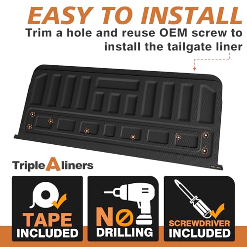 Image of TripleAliners Truck Mat Compatible with 2015-2022 Chevy Colorado & GMC Canyon Tailgate Accessories, Tailgate Mat Custom Fit All Weather Protection Pickup Liner, Won't Fit Drop-in Liners
