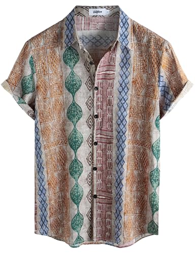 Image of VATPAVE Mens Casual Hawaiian Floral Shirts Short Sleeve Button Down Tropical Shirts Beach Summer Shirts