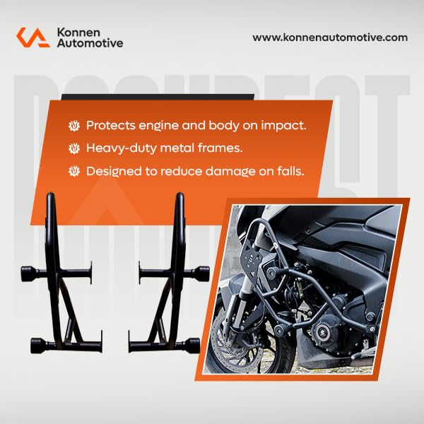Image of Premium Crash Guard with Sliders for Bajaj Dominar 250 /400 (Black) (Set of 1) (Adventure)