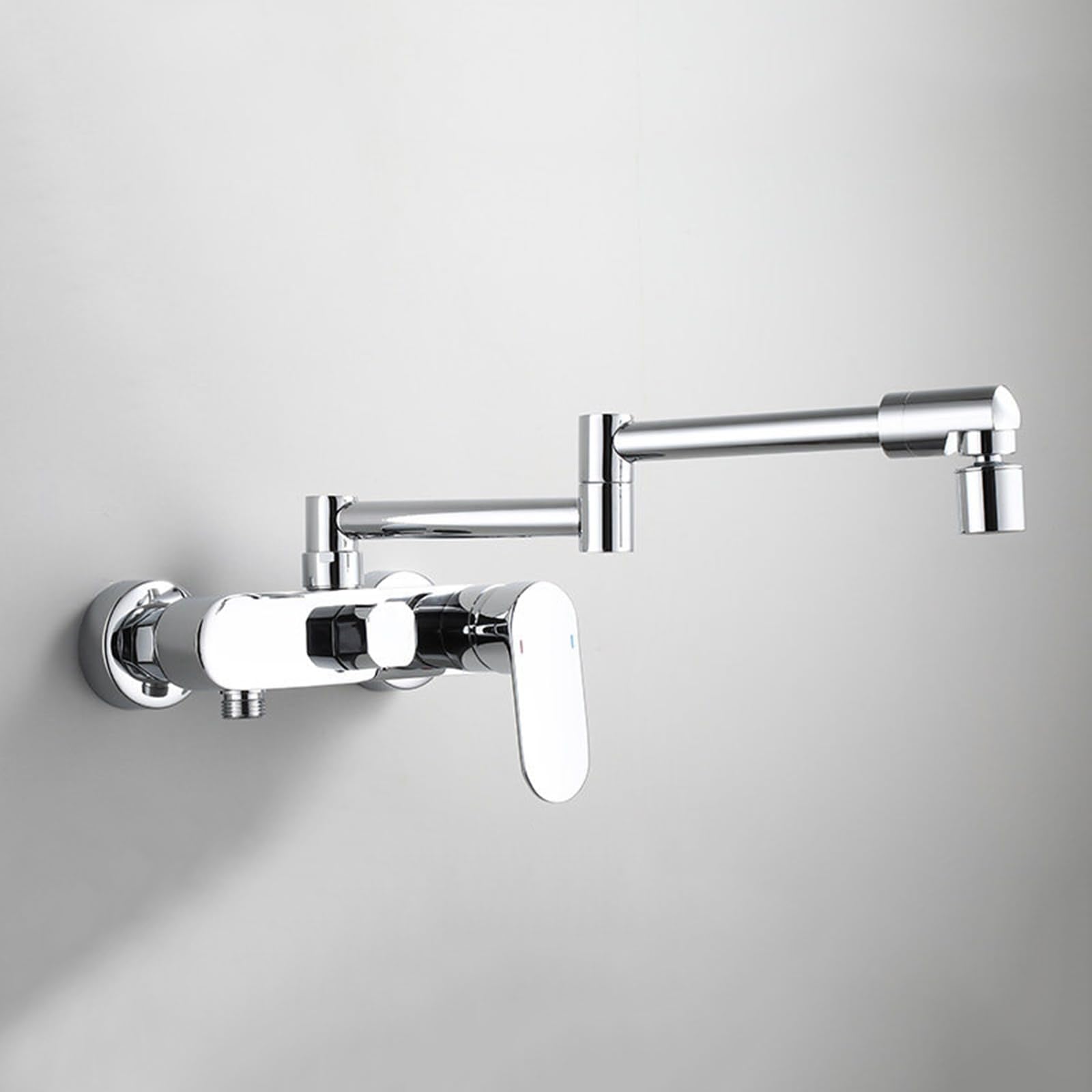 Grifo Pared Lavabo Baño Grifo Lavadora Doble Salida 1/2 Dos Modos De Salida De Agua Plegable,Cromado