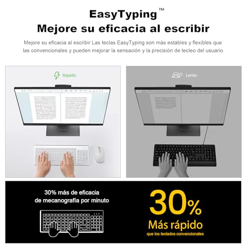 Combo teclado ratón inalámbrico cimetech KF10 ultrafino para PC, portátil y Mac, plata 4
