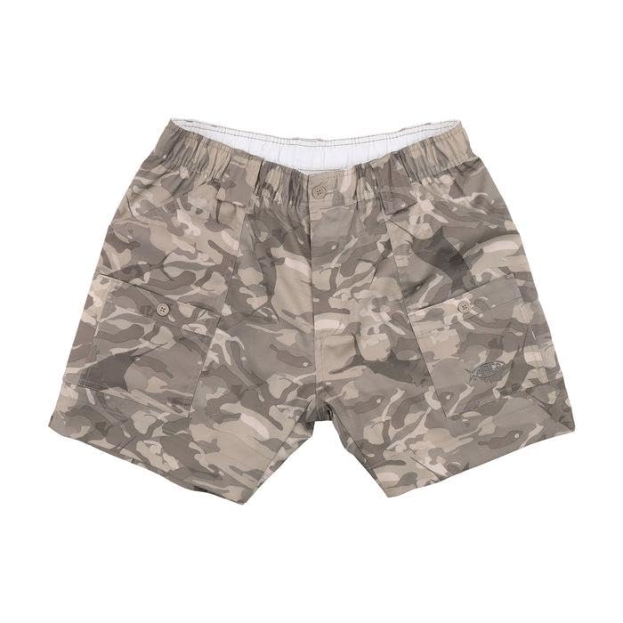 AFTCO Pantalones cortos largos de pesca originales de camuflaje, Camuflaje caqui, 30 Regular