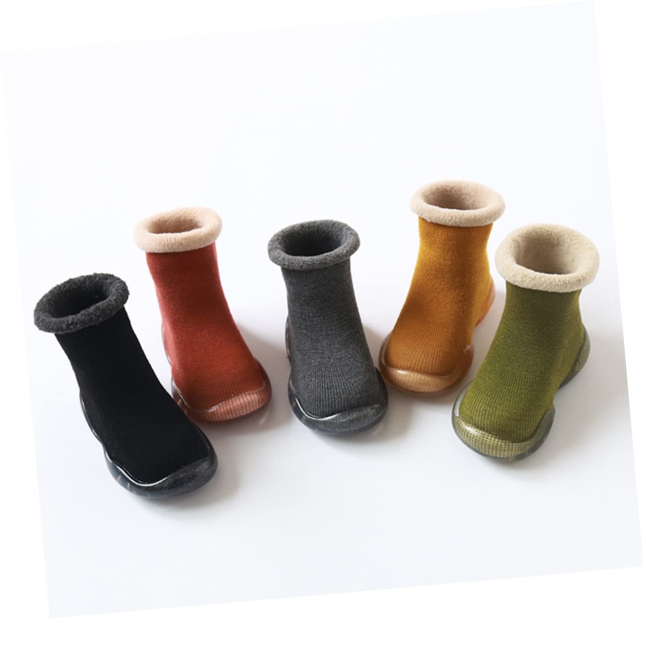 ABOOFAN 3stücke Babysocken Mit Antirutsch-Sohle Warmhaltende Lauflernsocken Für Kleinkinder rutschfeste Atmungsaktive Socken Für Winter Innensohlenlänge