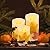 AVEKI LED Candle Lights, 3 Pcs Flickering Flameless Maple Leaf Candle Lights with Remote & Timer Battery Operated LED Electric for Autumn Thanksgiving Fall Decor Harvest Halloween Wedding