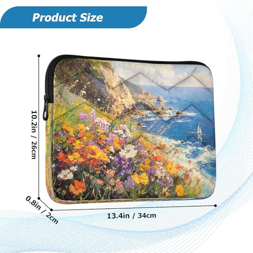 Funda para portátil con diseño de flores, compatible 13-14 pulg miniatura 3