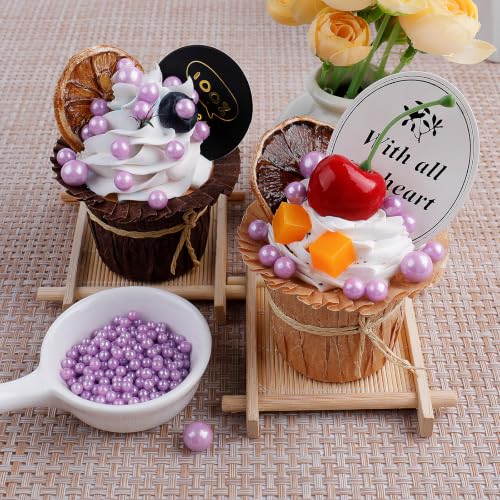Image of Lavender Purple Pearl Sprinkles for Cake Decorating, 4 Sizes Sugar 130g /4.6oz, Cupcake, Ice Cream, Donuts, Macaron Toppings Supplies (2mm, 4mm, 7mm, 1cm)