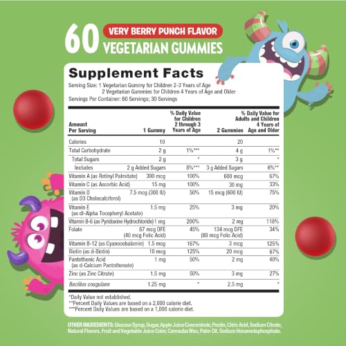 Raw Flora Kids Multivitamin Gummies with Probiotics | 60 Count - Image 2