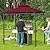 FAB BASED 5x8 Grill Gazebo Canopy for Patio, Outdoor BBQ Gazebo with Shelves & Extra 2 LED Light, Barbeque Grill Canopy (Red)