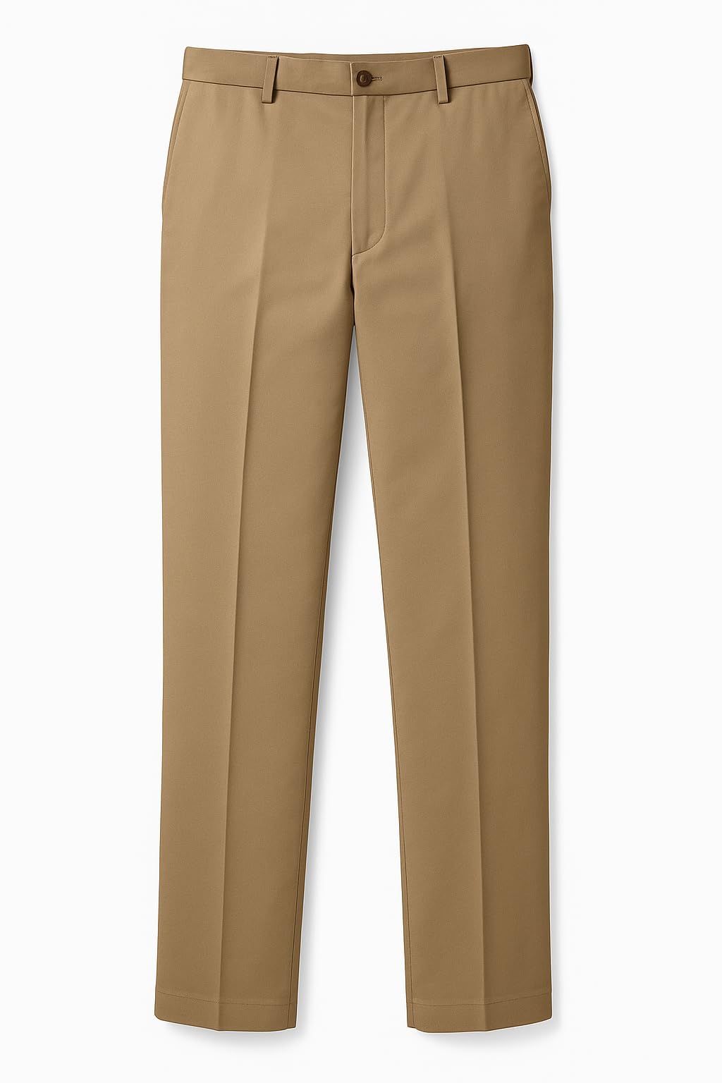 Haggar Men's Premium No Iron Classic Fit Expandable Waist Flat Front Pant, Khaki, 46Wx29L