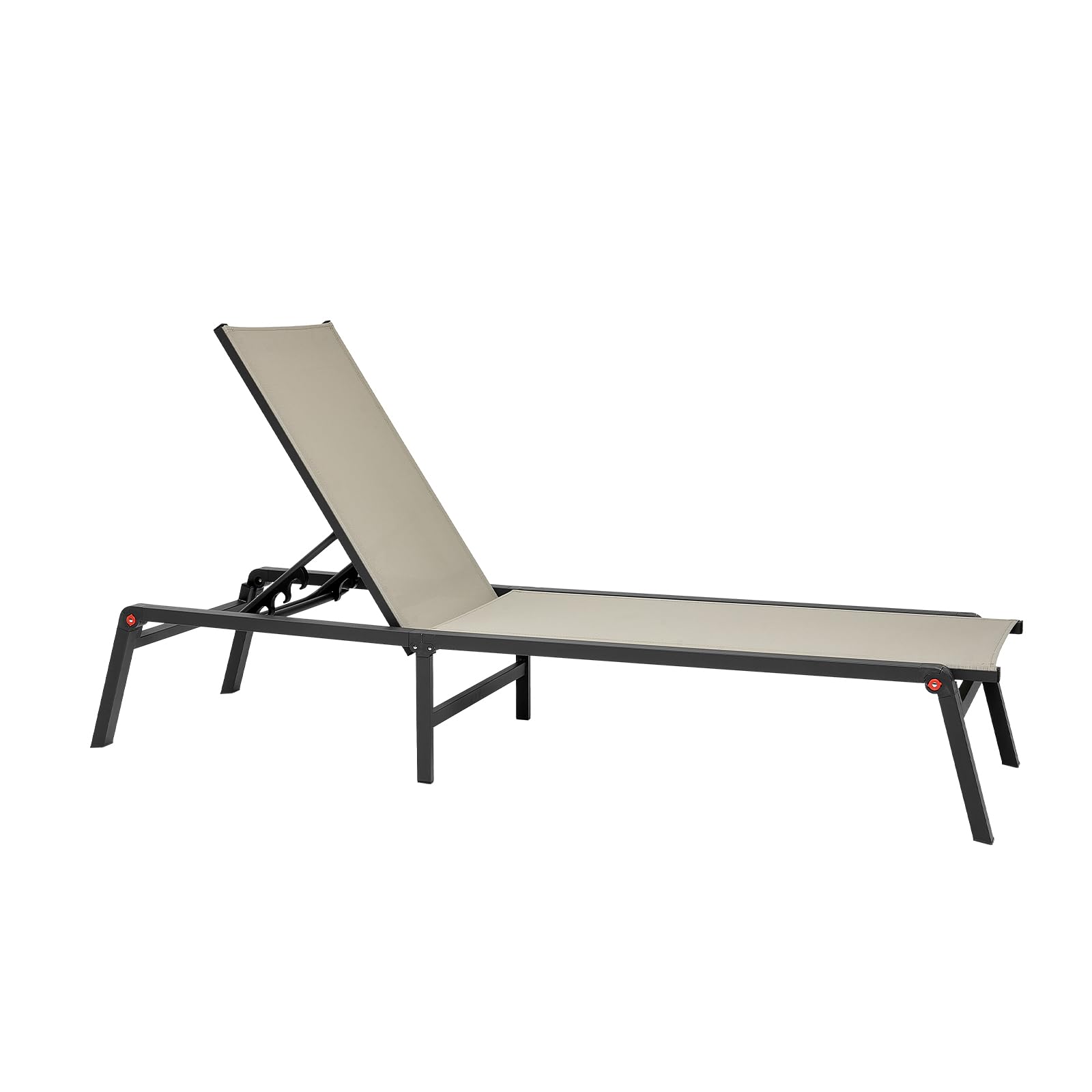 VEVOR Tumbona Plegable, 1110 x 595 x 105 mm, Tumbona Impermeable con 5 Posiciones Ajustables, Sillón de Aluminio Relajante, Carga de 180 kg para Jardín, Playa, Patio, Camping y Terraza, Caqui