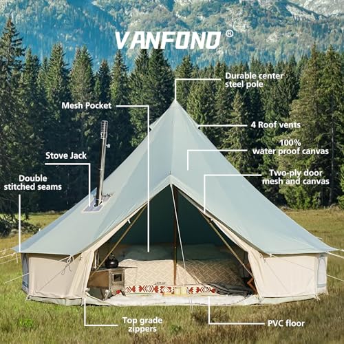 Carpa Canvas Bell para camping familiar 4 personas impermeable miniatura 2