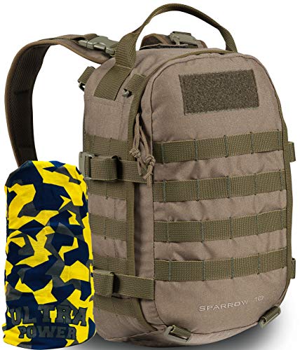 WiSPORTu00ae SPARROW Mochila 16 litros | Militar | Cordura | MOLLE | Pesca | Senderismo | Acampan | Produttore dell'esercito polacc! | 5 anni di garanzia!, camuflaje:RAL-7013