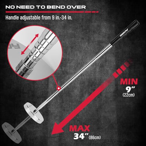 Sedy Telescoping Magnetic Sweeper Pickup Tool: Strong Magnet Pick Up Nails Screws And Metal Parts Nut Bolts Steel Iron Parts Finder 35Lb Pull Capacity Retractable 8.6 Inch To 33 Inch Telescopic Stick thumb #3