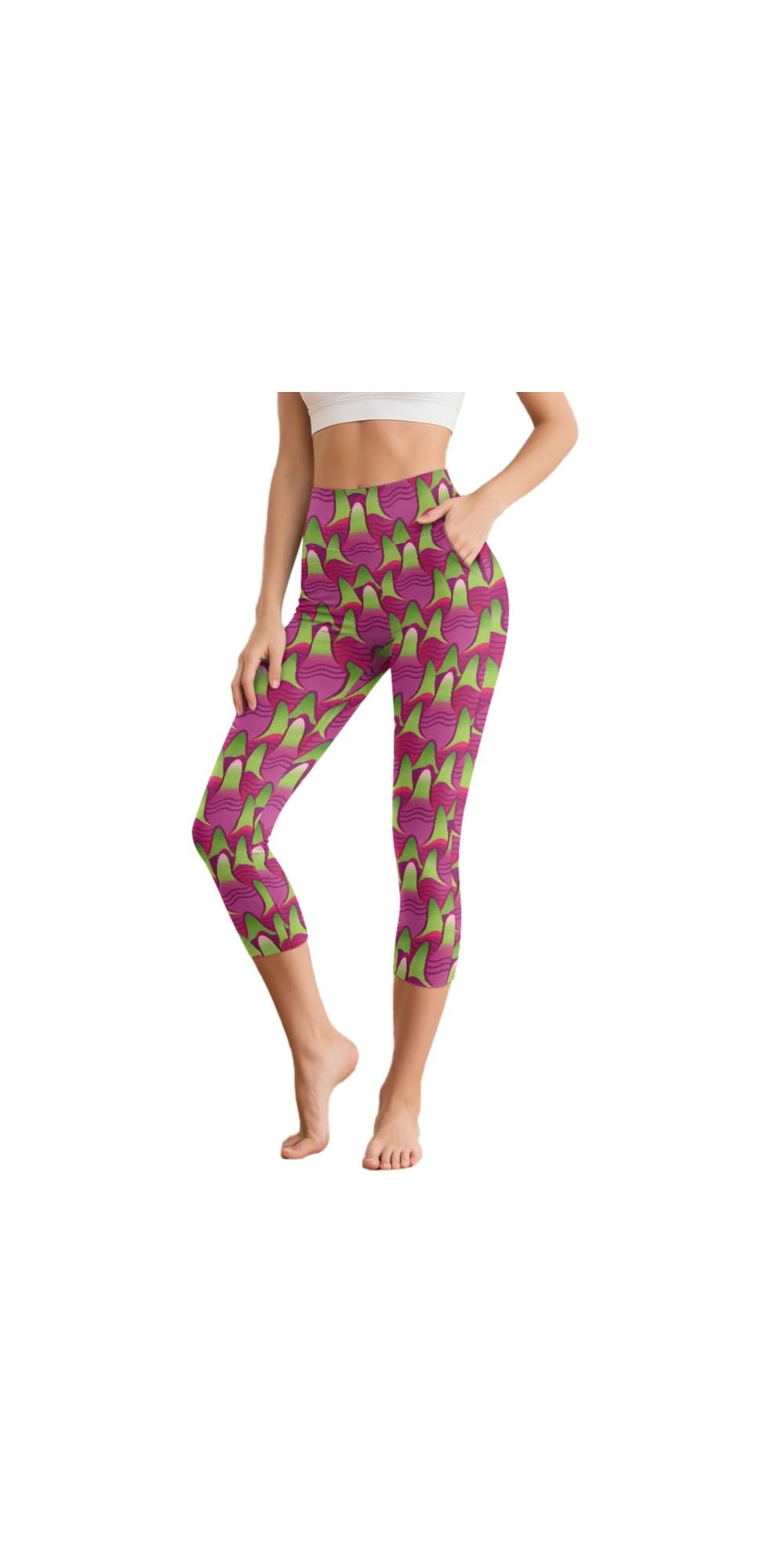 Amzbeauty Legging capri taille haute pour femme 3/4, legging de gym, pantalon de contrôle du ventre pour entraînement et yoga