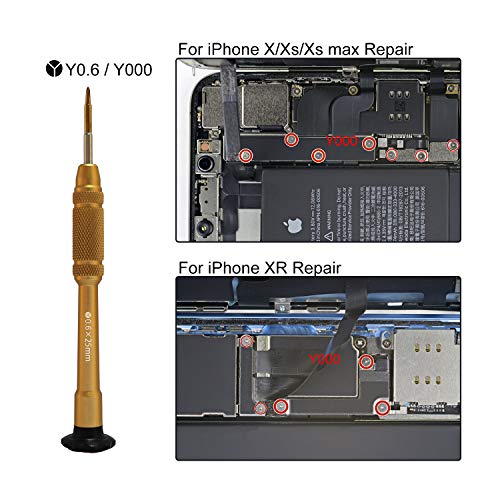 Vimour 2 Pack 0.6 Y Shape Tri-point Triwing Magnetic Y000 Screwdrivers for Apple iPhone 7, 7 Plus, 8, 8 Plus, X, XR, XS, XS Max, 11, 11 Pro, 11 Pro Max and Apple Watch