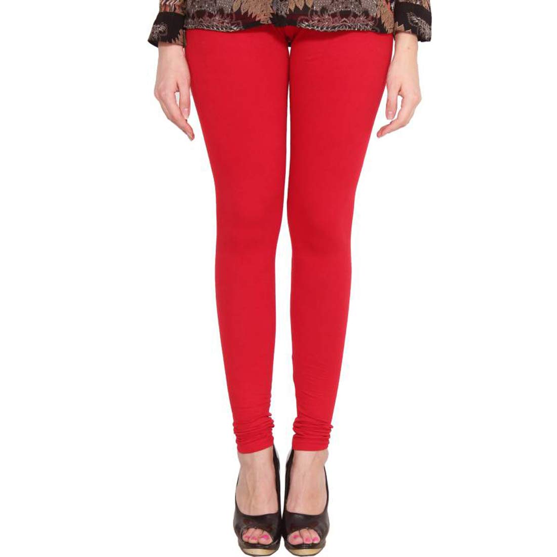 Women's Red Cotton Lycra Churidar Legging-picture-13