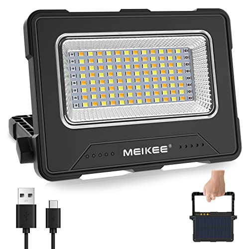 MEIKEE Projecteur LED Rechargeable, Lampe de Chantier Portable de Batterie Rechargeable 12000mAh, 4 Modes, 5 Luminosités, 2 Aimants, Lampe de Travail pour...