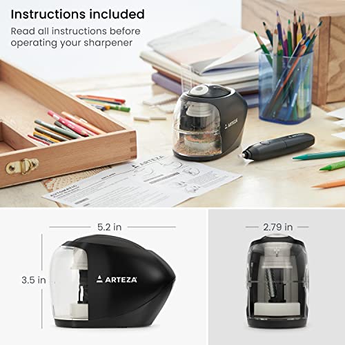 Arteza Pencil Sharpener And Electric Eraser Set, Black, For 8-Mm Pencils, 20 Eraser Refills, Office Supplies For Teachers, Students, Classrooms, And Art Studios #TOP2