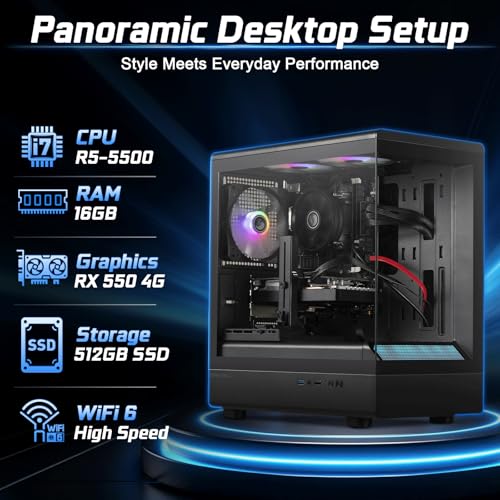 Image of Prebuilt Gaming PC Desktop,R5 5500,RX550 4G,Tower Computers