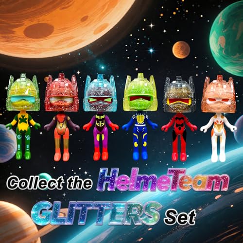 Image of PLENTY MORE HelmeTeam Glitters Venus-Action Figure with Transparent Glitter Helmet, Collectable Venus ID Card, Suitable for 6+ Kids, Safe Plastic Toy Fostering Planetary Knowledge & Creative Play