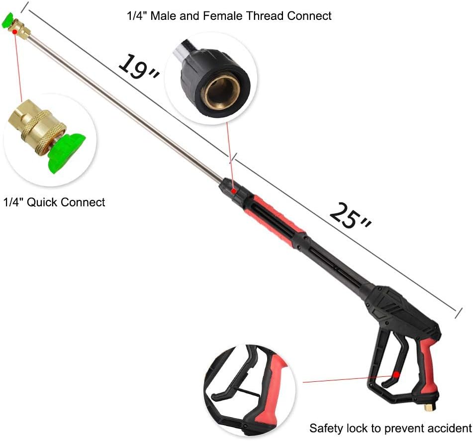 Limited Stock jOYjOB Power Washer Wand Pressure Washer Gun with Pressure Washer Extension Wand Power Washer Gun Kits with Pressure Washer Nozzle Power Washer Wand Parts 4000 PSI