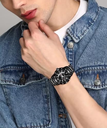 Image of Analog Day Date Functioning Stainless Steel Chain Watch for Men