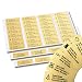 Return Address Labels - 250 Personalized Labels on Sheets (Gold)