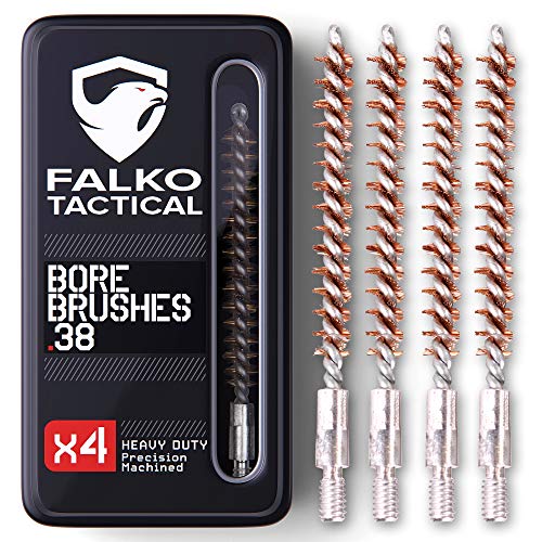 9mm Gun Brush - 38 Cal bore Brush - Metallic Storage Box Included - 9mm Brass Brush, Bore Brush 357, 9mm Bore Brush, 9mm Barrel Brush