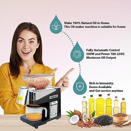 Image of HAKURA H2O-2B Comfort Oil Extractor Oil Maker Press Machine For Home 560 Watts (Black)